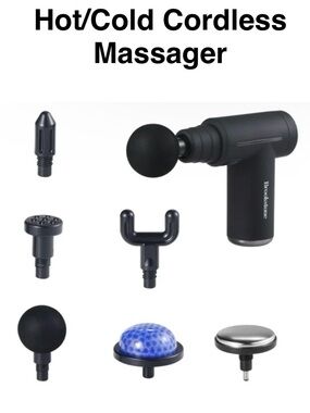 Cordless Hot/Cold Percussion Massager with 8 Attachments